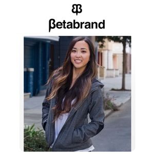 Betabrand Academic Herringbone Hooded Zip Jacket